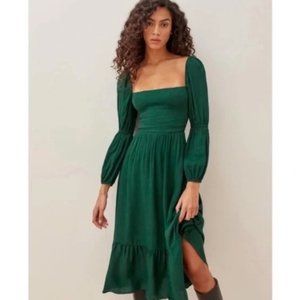 Reformation Mica Dress in Emerald Size 6